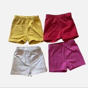 4 pairs of solid color Hanna Andersson tumble shorts in size 4